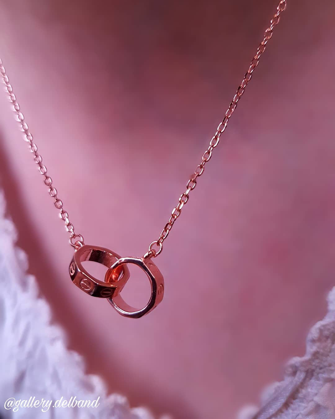 تصویر  ‌‌💎 گردنبند طرح جواهر کارتیه دو حلقه رزگلد ‌‌ ‌ ‌‌‌