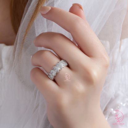 💍حلقه جواهری طرح صدف بسیار زیبا و خاص نقره عیار ۹۲۵ با روکش طلا سفید‌‌