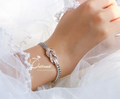 💍دستبند جواهری لوکس  امگا فِرِد خاص و زیبا، نقره عیار 925 (D_7013)