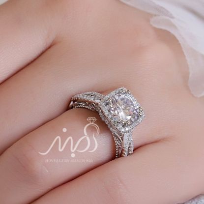 💍انگشتر لوکس جواهری با طراحی خاص و زیبا مطابق طراحی verragio برند ژورنالی جواهرات ،نقره عیار ۹۲۵ با روکش طلا سفید‌‌‌‌‌‌‌ ‌‌‌