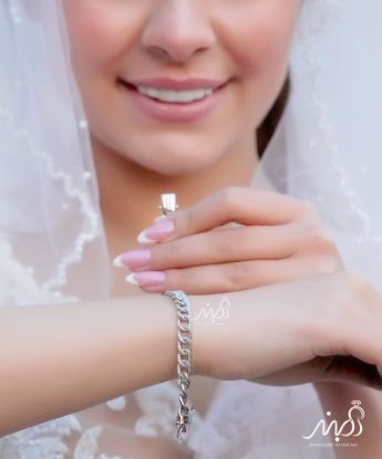 💍دستبند جواهری لوکس ، زیبا و کلاسیک طرح برند Cartier ، مدل کارتیر زنجیری نگین دار ، نقره عیار ۹۲۵ با روکش طلا سفید‌‌‌‌‌‌‌ و قفل جواهری