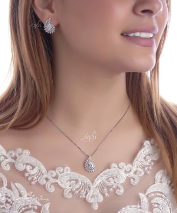 💍نیم ست جواهری  با طراحی ژورنالی جواهرات بروز دنیا ؛ نقره عیار ۹۲۵ (N_4118)