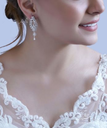 💍گوشواره جواهری لوکس ؛ با طراحي خاص نقره عیار ۹۲۵ (E_5019)