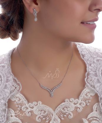 💍نیم ست جواهری میکروزنجیری خاص و پر طرفدار با طراحی ژورنالی نقره عیار ۹۲۵ (N_4095)