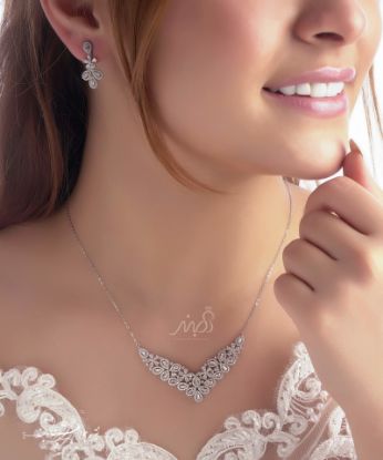 💍نیم ست جواهری میکروزنجیری لوکس و خاص  با طراحی ژورنالی نقره عیار ۹۲۵ (N_4098)