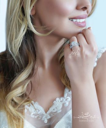 ‌‌💍 حلقه و پشت حلقه جواهری نگین کوسنی ( Cushion_cut) ؛ با طراحی Verragio نقره عیار ۹۲۵(P_2039)