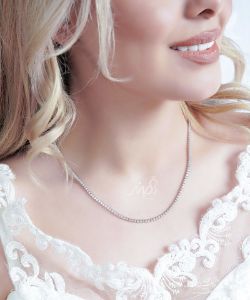 💍گردنبند طرح جواهر پرطرفدار تنیسی 2 میل ؛ نقره عیار 925 (G_3121)