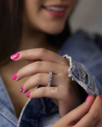 💍انگشتر جواهری با نگين هاي قلب خاص و زیبا؛ نقره عیار ۹۲۵(R_1160) 