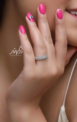 💍حلقه جواهری پرنس سه رج- ظریف و زیبا نقره عیار ۹۲۵(R_1170)	