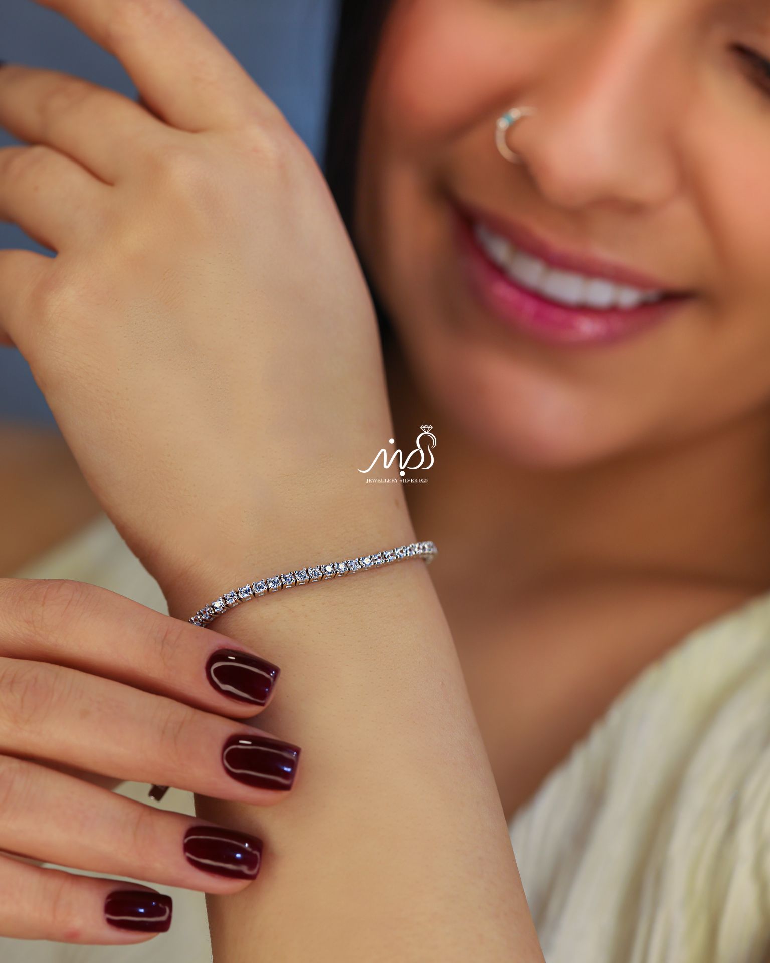 تصویر  💍دستبند جواهری تنیسی 2.5 میلی خاص و زیبا ، نقره عیار 925 (D_7116)