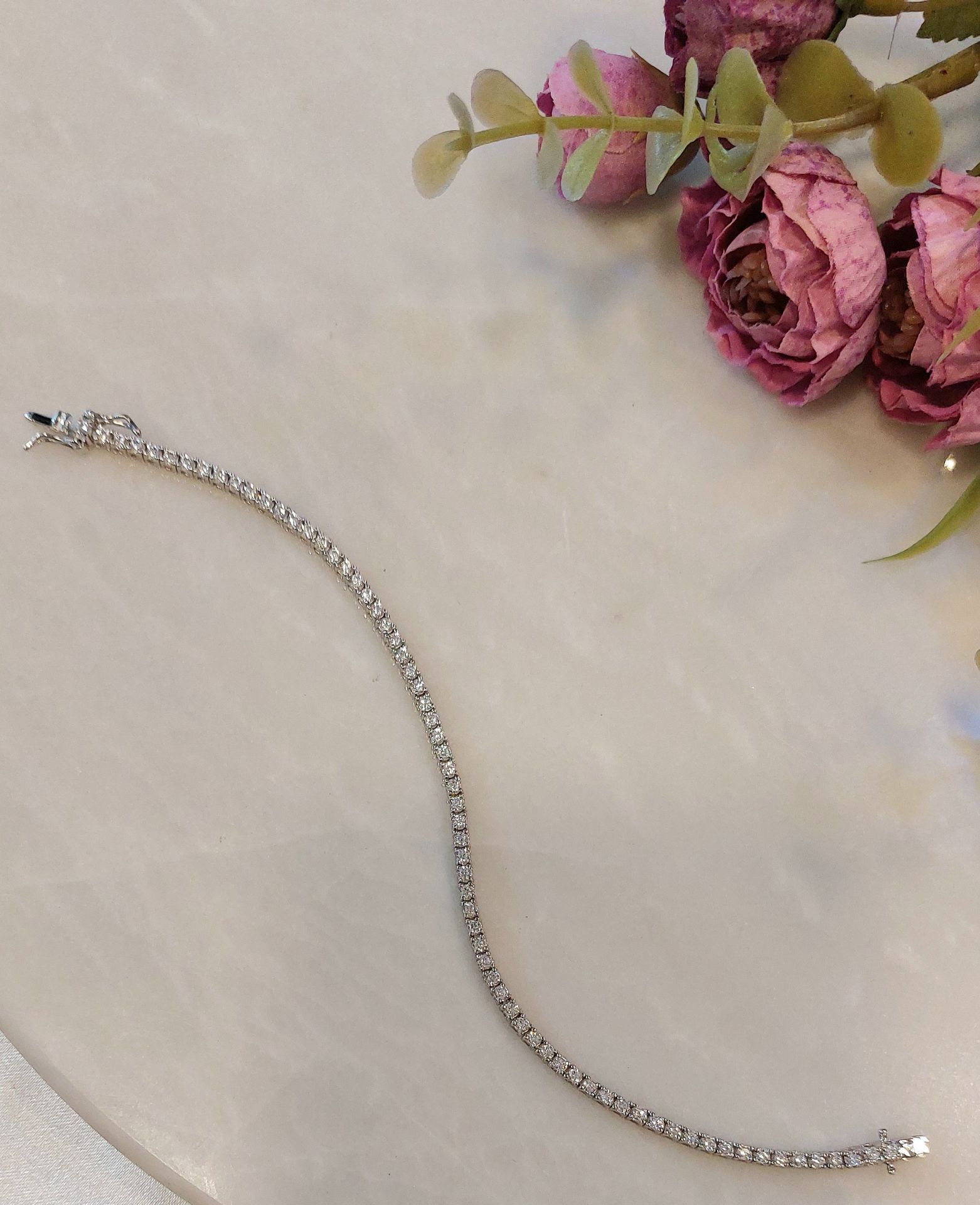 تصویر  💍دستبند جواهری تنیسی 2.5 میلی خاص و زیبا ، نقره عیار 925 (D_7116)