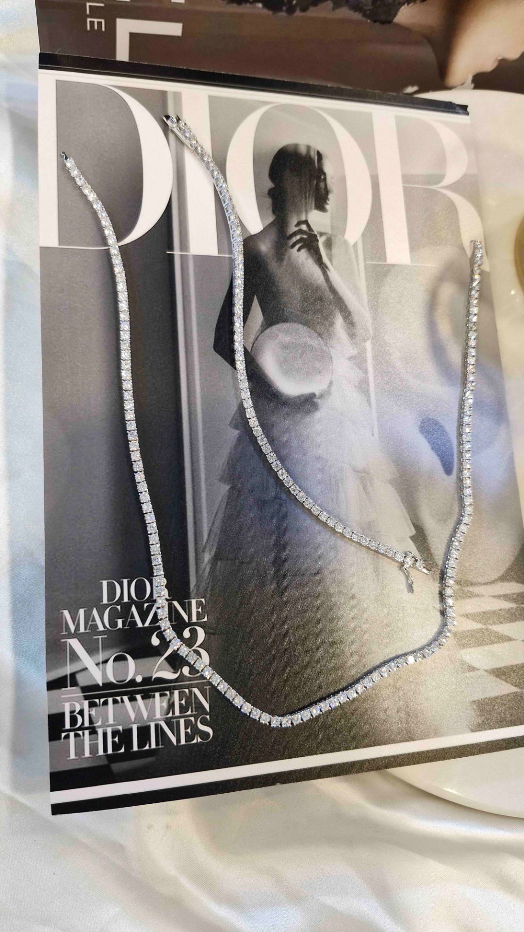 💍گردنبند جواهري تنیسی 3 میلی خاص و زیبا ، نقره عیار 925 (G_3239)‌‌‌‌‌‌	