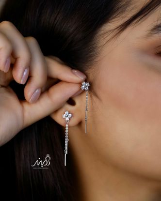 💍گوشواره جواهری ظريف ؛ با طراحي زيبا نقره عیار 925 (E_5042)	