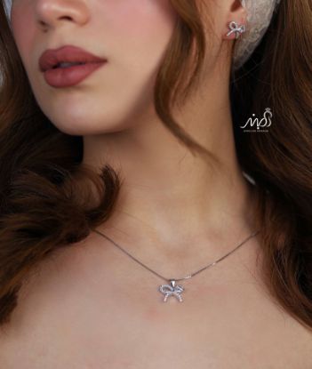 💍نیم ست جواهری پاپیونی خاص و زيبا نقره عیار ۹۲۵ (اويز و گوشواره )(N_4357)‌‌‌‌‌‌ ‌	
