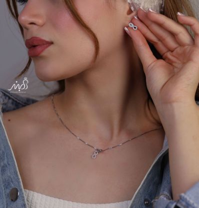 💍نیم ست بی نهایت(آويز و گوشواره) خاص و زیبا ، نقره عیار ۹۲۵( N_4359)	