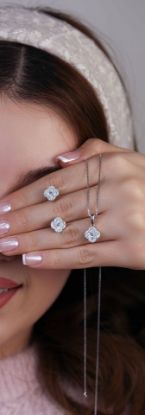 💍نیم ست ونکلیف(آويز و گوشواره) خاص و زیبا ، نقره عیار ۹۲۵( N_4361)	