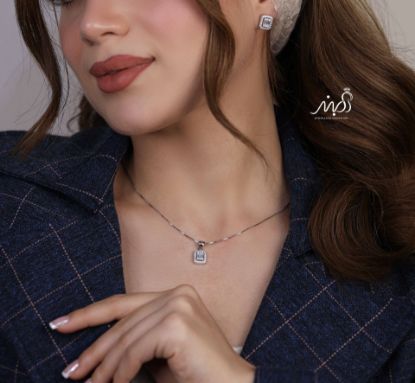 💍نیم ست جواهری امرالد  خاص و زيبا نقره عیار ۹۲۵ (اويز و گوشواره )(N_4363)‌‌‌‌‌‌ ‌	