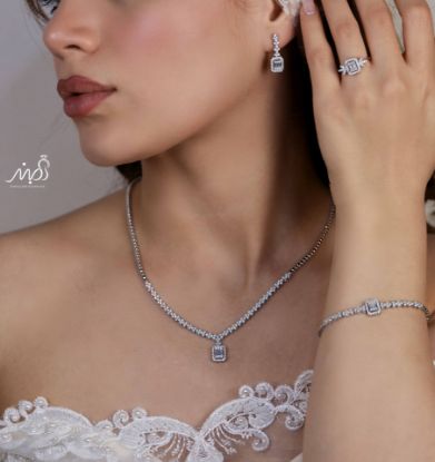 💍سرويس جواهری خاص و زيبا(گردنبند ، گوشواره ، دستبند و انگشتر) (S_6038)‌‌‌‌‌‌ ‌	
