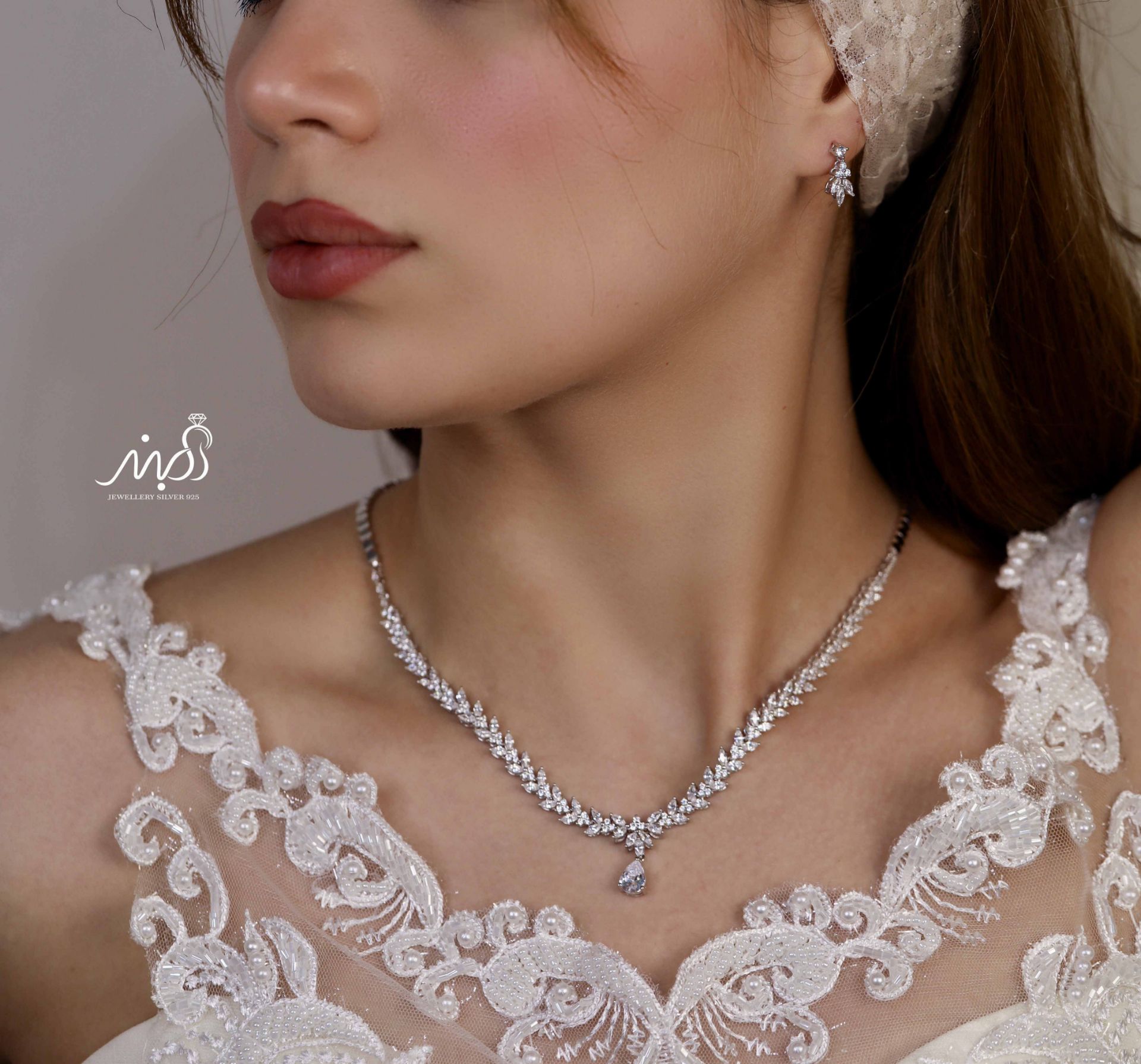 💍سرويس جواهری خاص و زيبا(گردنبند ، گوشواره ، دستبند) نقره عیار 925 (S_6043)‌‌‌‌‌‌ ‌