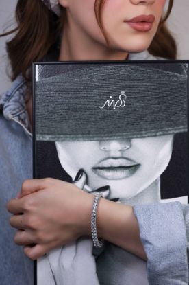💍دستبند جواهری تنیسی لاکچری  خاص و زیبا ، نقره عیار 925 (D_7155)	