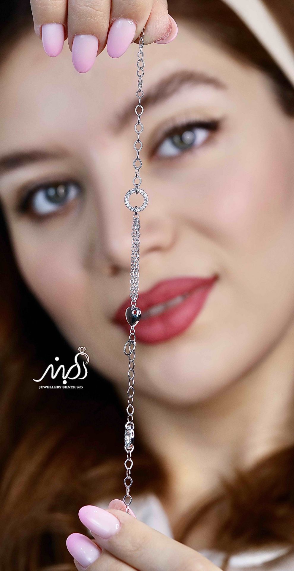 💍دستبند جواهری اسپرت  خاص و زیبا ، نقره عیار 925 (D_7174)	