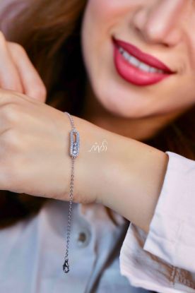 💍دستبند جواهری اسپرت  خاص و زیبا ، نقره عیار 925 (D_7174)	