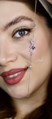 💍دستبند جواهری اسپرت با پروانه صورتی خاص و زیبا ، نقره عیار 925 (D_7176)	