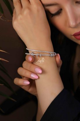 💍دستبند جواهری لاکچري خاص و زیبا ، نقره عیار 925 (D_7177)