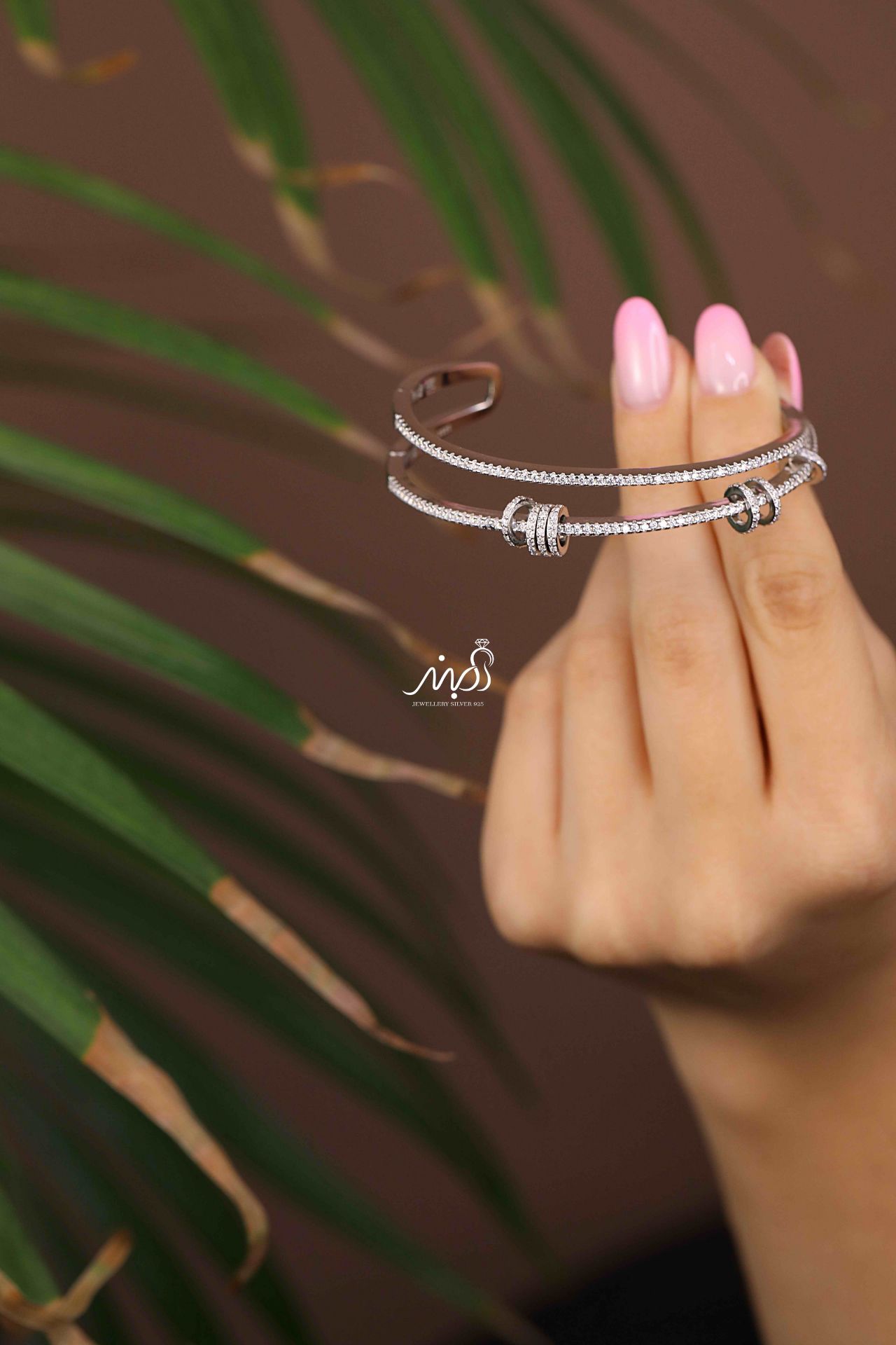 💍دستبند جواهری لاکچري خاص و زیبا ، نقره عیار 925 (D_7177)