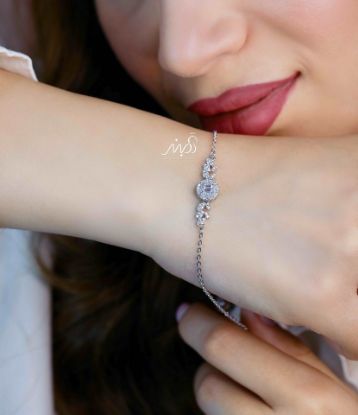 💍دستبند جواهری خاص و زیبا ، نقره عیار 925 (D_7178)	