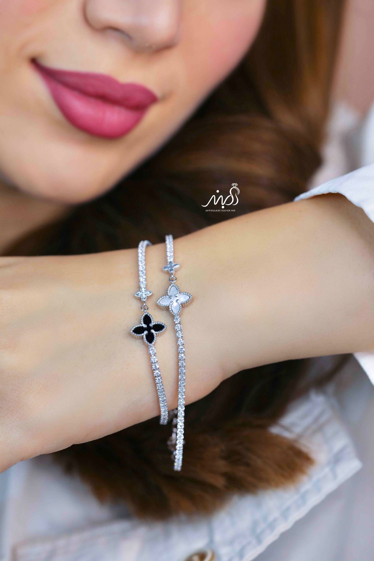 💍دستبند جواهری  خاص و زیبا ، نقره عیار 925 (D_7181)