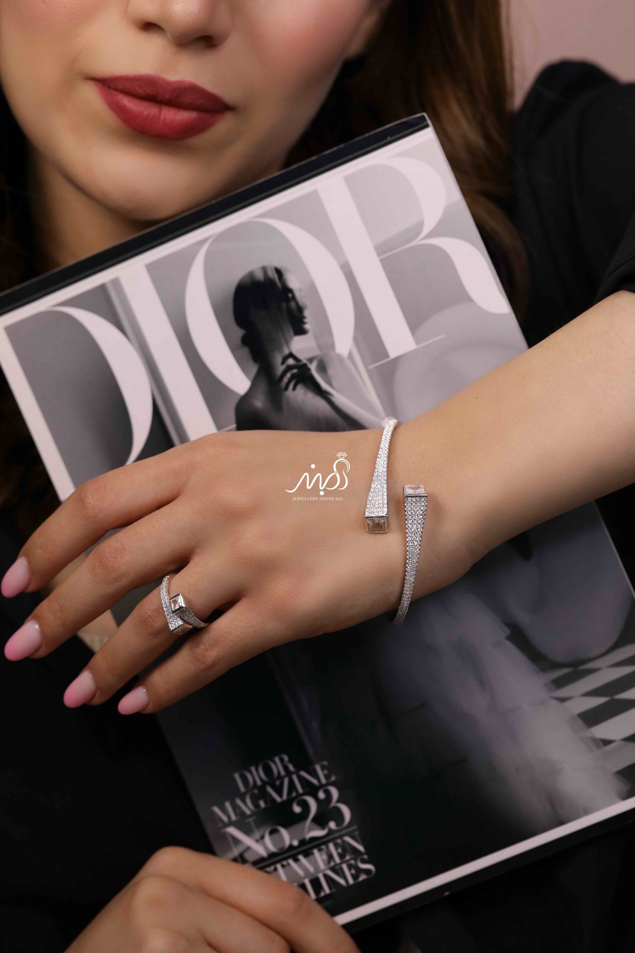 💍دستبند و انگشتر لاکچري خاص و زیبا ، نقره عیار 925 (D_7186)	