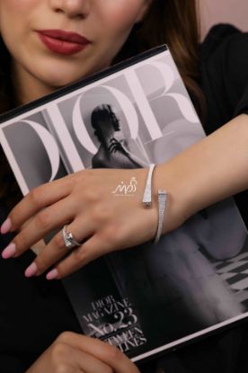 💍دستبند و انگشتر لاکچري خاص و زیبا ، نقره عیار 925 (D_7186)	