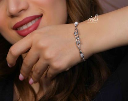 💍دستبند اسپورت تیفانی خاص و زیبا ، نقره عیار 925 (D_7187)	