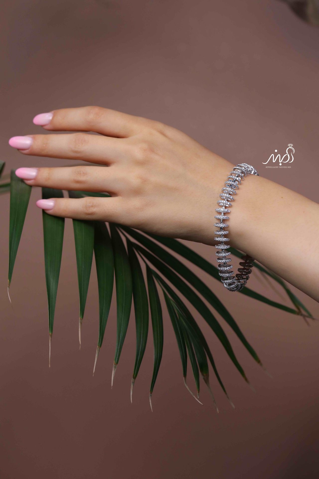 💍دستبند جواهري  لاکچري خاص و زیبا ، نقره عیار 925 (D_7188)	