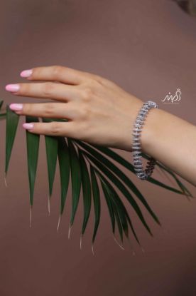 💍دستبند جواهري  لاکچري خاص و زیبا ، نقره عیار 925 (D_7188)	