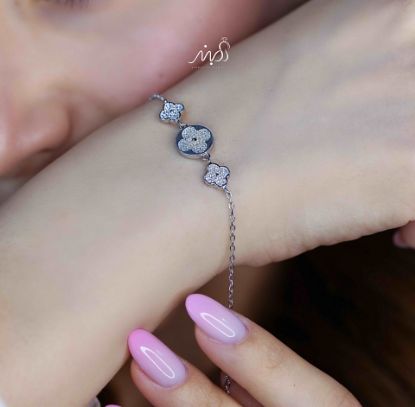 💍دستبند جواهري اسپرت ونکلیف خاص و زیبا ، نقره عیار 925 (D_7200)	