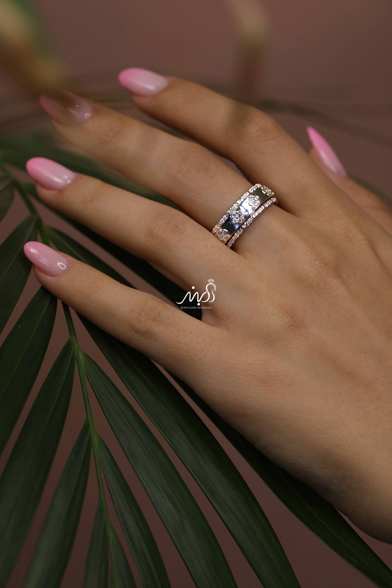 💍انگشتر جواهري با  ونکلیف خاص و زیبا؛ نقره عیار ۹۲۵(R_1234)	