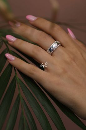 💍انگشتر جواهري با  ونکلیف خاص و زیبا؛ نقره عیار ۹۲۵(R_1234)	