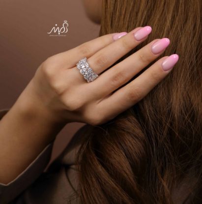 💍انگشتر جواهري مارکیزو باگتی خاص و زیبا؛ نقره عیار ۹۲۵(R_1235)	