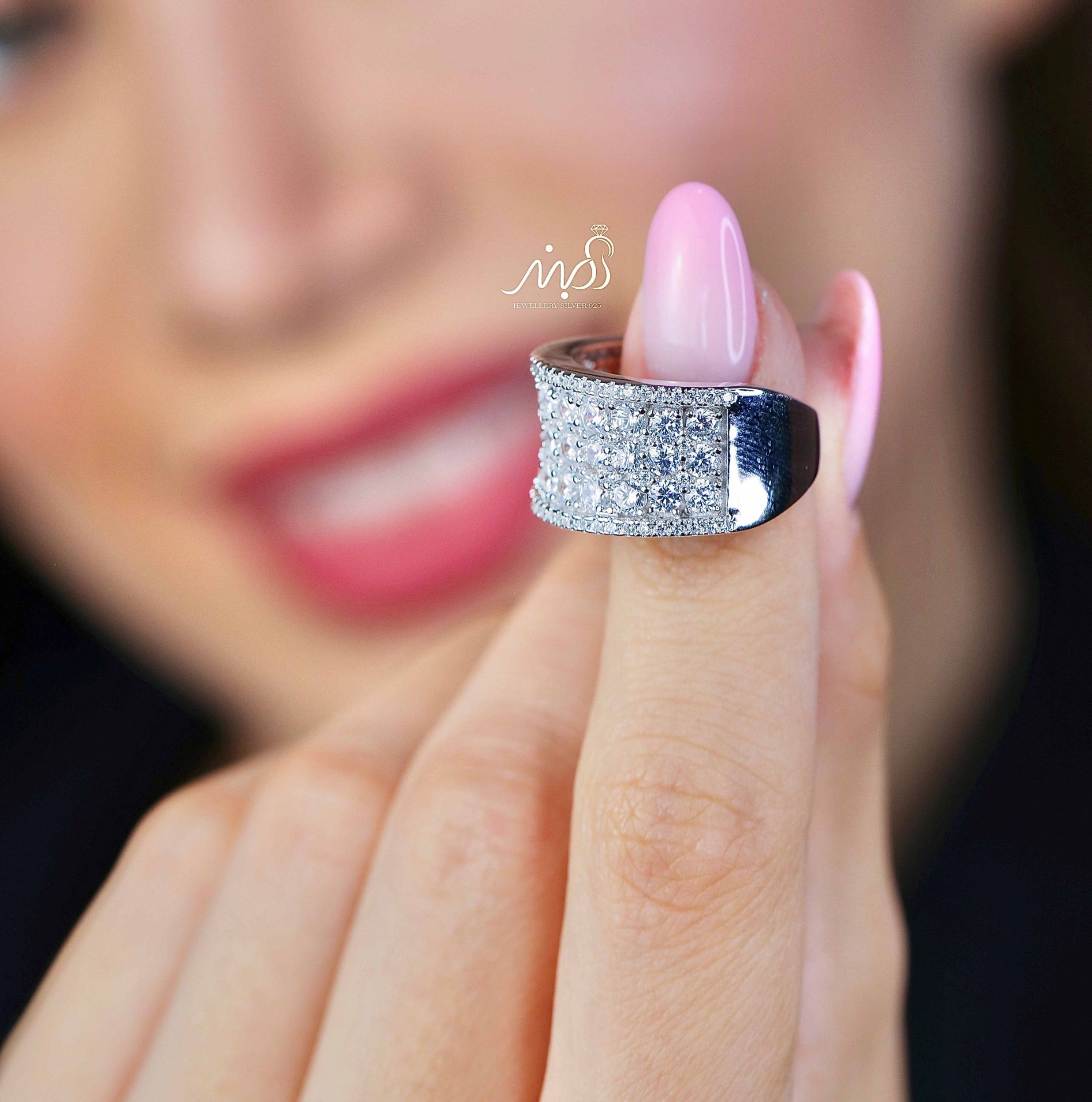 💍انگشتر جواهري لاکچری خاص و زیبا؛ نقره عیار ۹۲۵(R_1242)	
