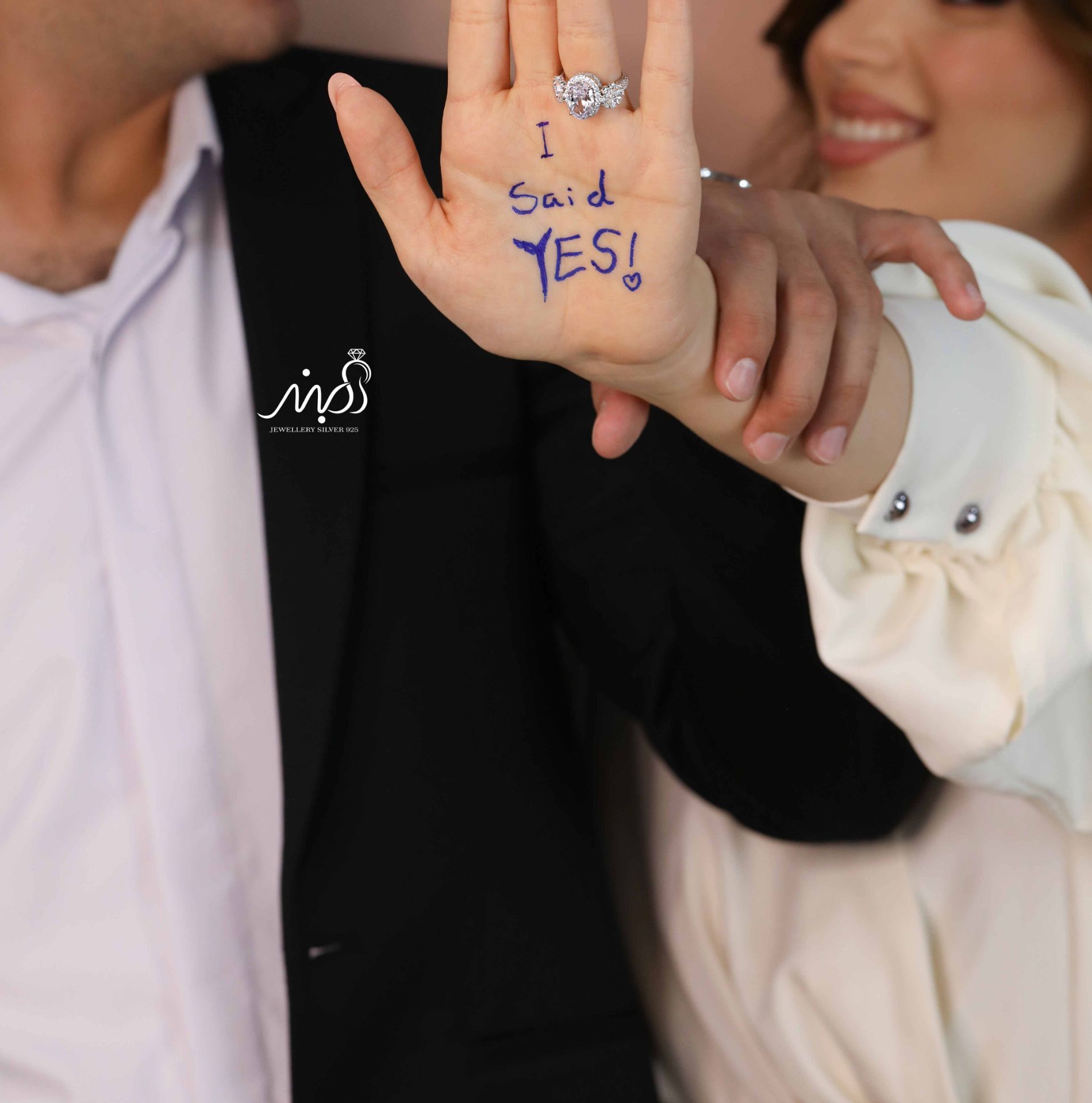 💍انگشتر جواهري خاص و زیبا؛ نقره عیار 925(R_1247)	