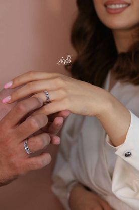 💍حلقه ست جواهري(مردانه و زنانه) خاص و زیبا؛ نقره عیار ۹۲۵(R_1249)	