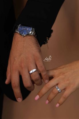 💍حلقه ست جواهري(مردانه و زنانه) خاص و زیبا؛ نقره عیار ۹۲۵(R_1254)	