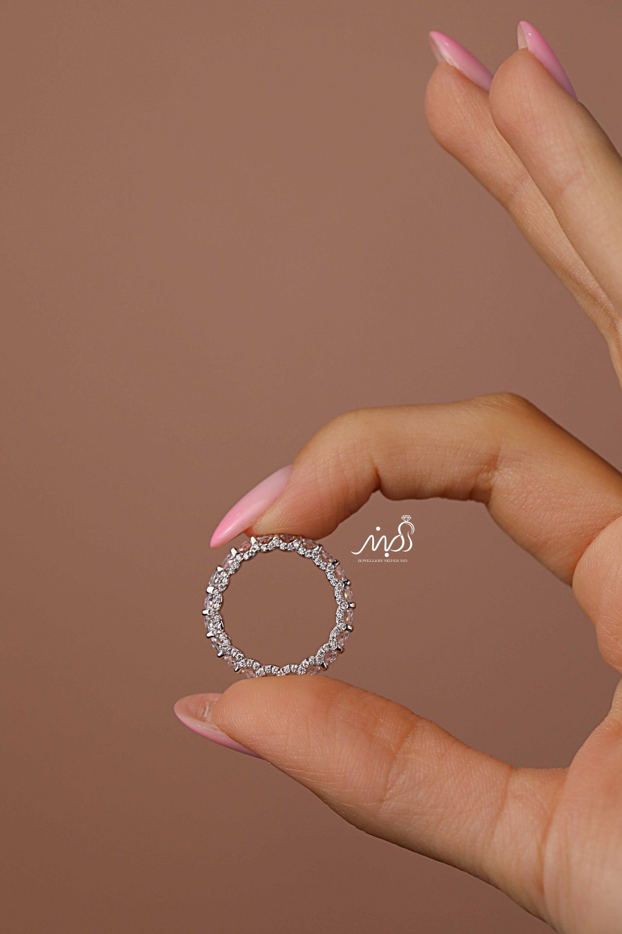 💍انگشتر جواهري تنیسی باگت خاص و زیبا؛ نقره عیار ۹۲۵(R_1264)	