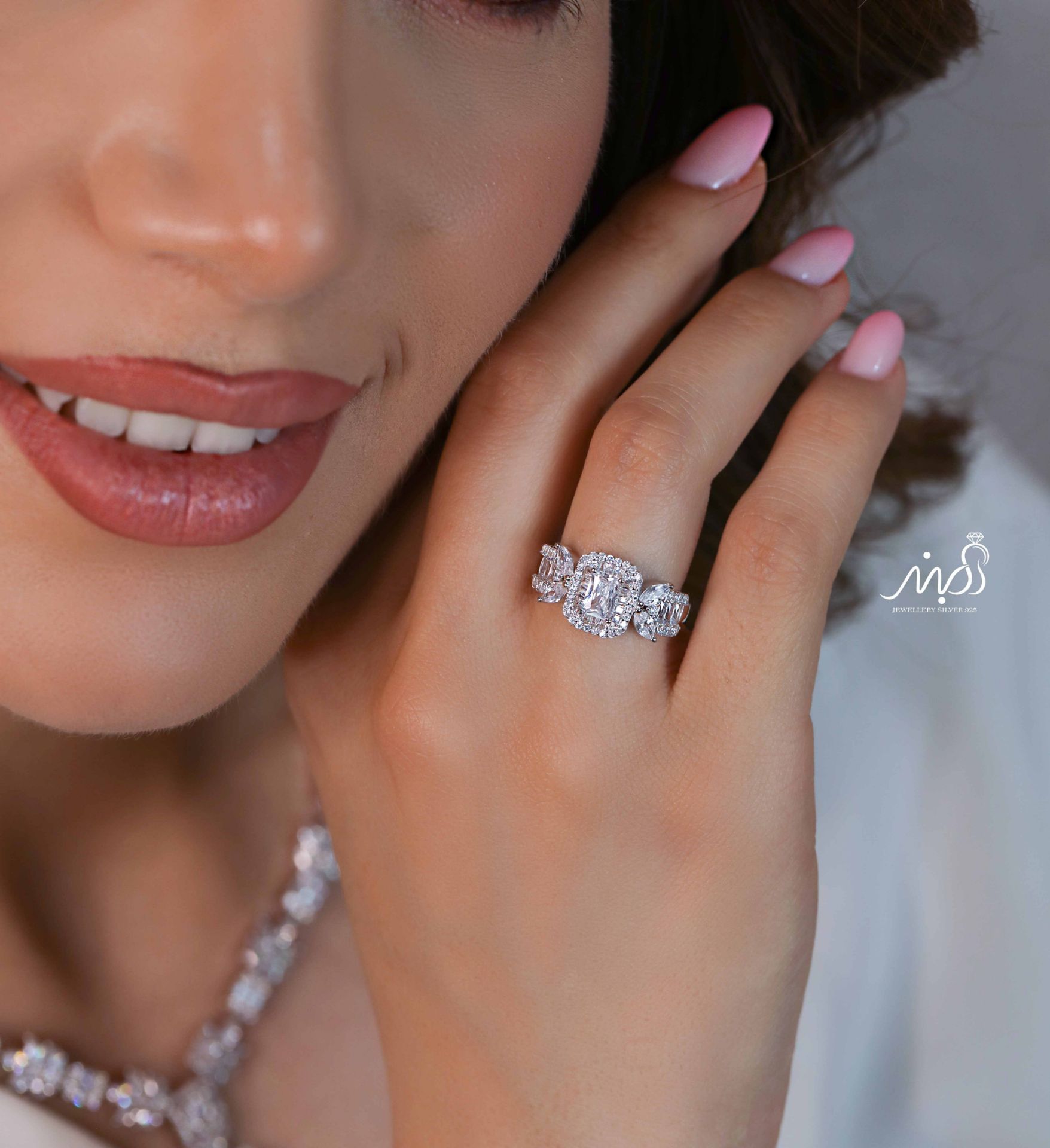 💍سرويس جواهری امرالد خاص و زيبا(گردنبند ، گوشواره ، دستبند و انگشتر) نقره عیار 925 (S_6049)‌‌‌‌‌‌ ‌	