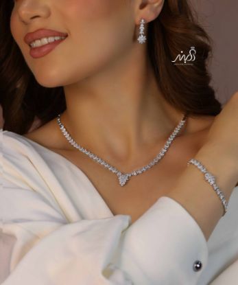 💍سرويس جواهری خاص و زيبا(گردنبند ، گوشواره ، دستبند ) نقره عیار 925 (S_6053)‌‌‌‌‌‌ ‌	