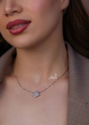 💍گردنبند جواهری ونکلیف نگین دار خاص و زیبا ، نقره عیار ۹۲۵ (G_3281)‌‌‌‌‌‌	