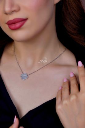 💍گردنبند جواهری ونکلیف خاص و زیبا ، نقره عیار ۹۲۵ (G_3282)‌‌‌‌‌‌	