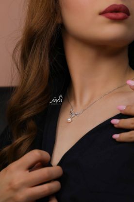 💍گردنبند جواهری با آويز مرواريدخاص و زیبا ، نقره عیار ۹۲۵ (G_3296)‌‌‌‌‌‌	